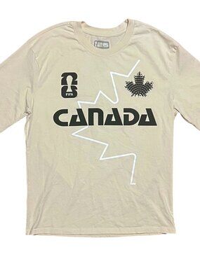 Canada FIFA World Cup 2026 Licensed Cream Graphic T-Shirt, Men's Small